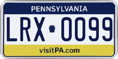 PA license plate LRX0099