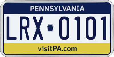 PA license plate LRX0101