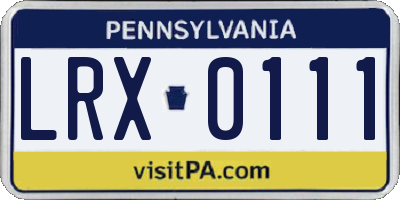 PA license plate LRX0111