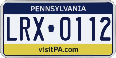PA license plate LRX0112