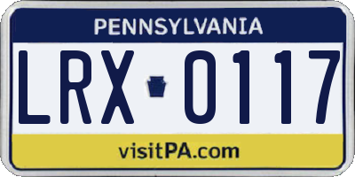PA license plate LRX0117