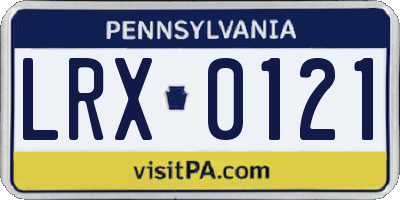 PA license plate LRX0121