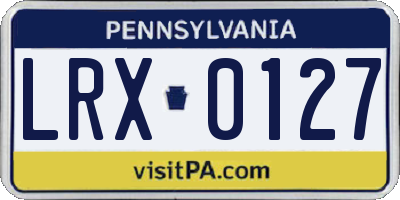 PA license plate LRX0127
