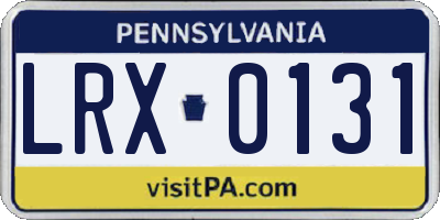 PA license plate LRX0131