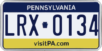 PA license plate LRX0134