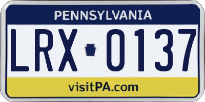PA license plate LRX0137