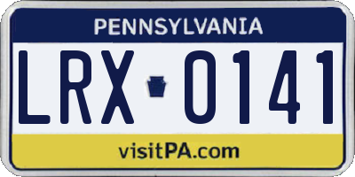 PA license plate LRX0141