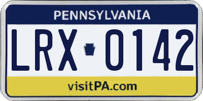 PA license plate LRX0142