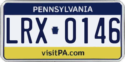 PA license plate LRX0146