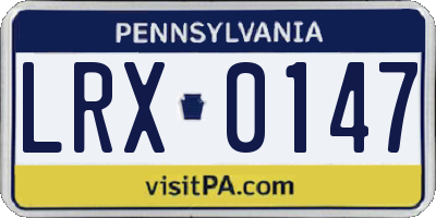PA license plate LRX0147