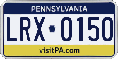 PA license plate LRX0150