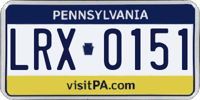 PA license plate LRX0151
