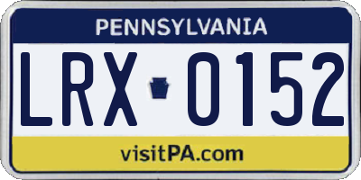PA license plate LRX0152