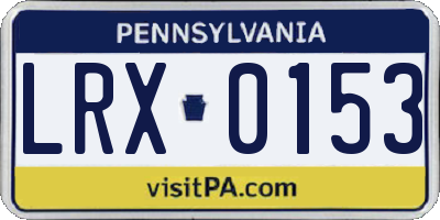 PA license plate LRX0153