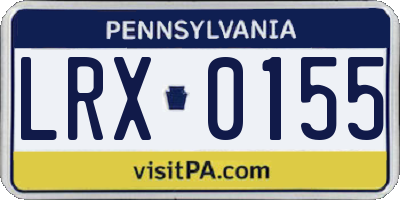 PA license plate LRX0155