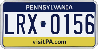 PA license plate LRX0156