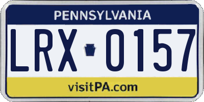 PA license plate LRX0157