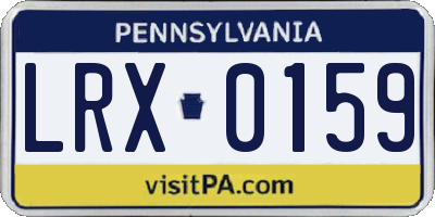 PA license plate LRX0159
