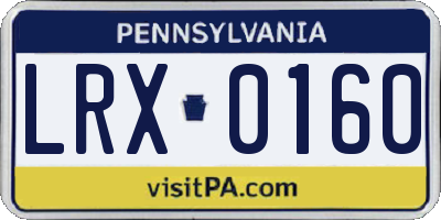 PA license plate LRX0160
