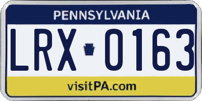 PA license plate LRX0163