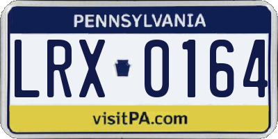 PA license plate LRX0164