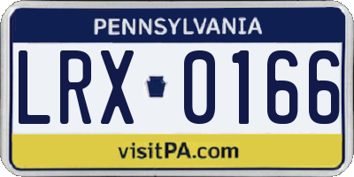 PA license plate LRX0166