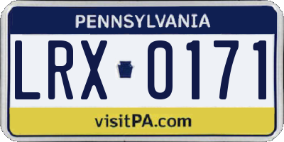 PA license plate LRX0171