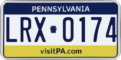 PA license plate LRX0174