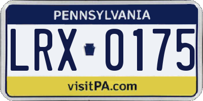 PA license plate LRX0175