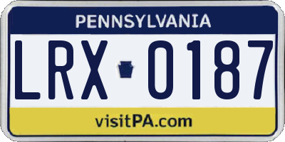 PA license plate LRX0187