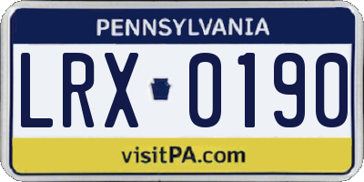 PA license plate LRX0190