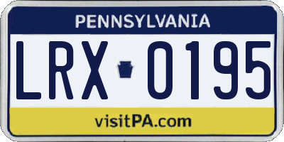 PA license plate LRX0195