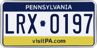 PA license plate LRX0197
