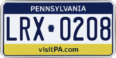 PA license plate LRX0208
