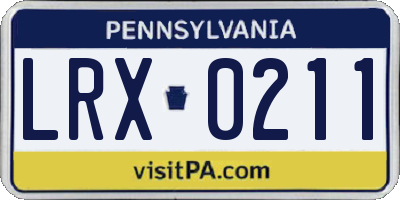PA license plate LRX0211