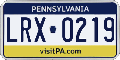 PA license plate LRX0219