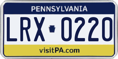 PA license plate LRX0220