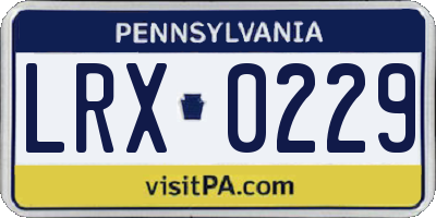 PA license plate LRX0229
