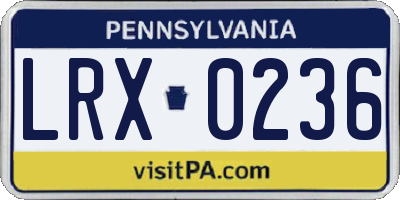 PA license plate LRX0236