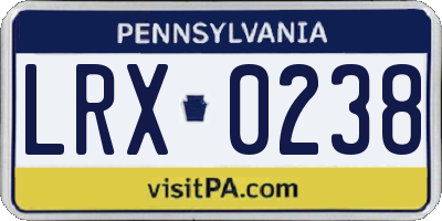 PA license plate LRX0238