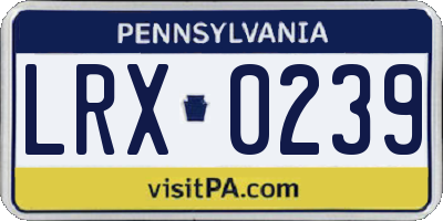 PA license plate LRX0239