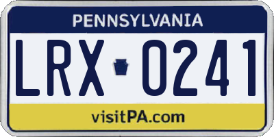 PA license plate LRX0241
