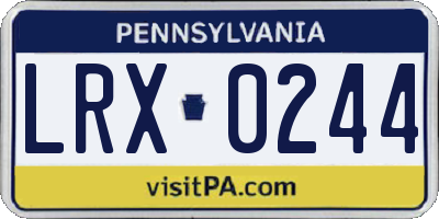 PA license plate LRX0244