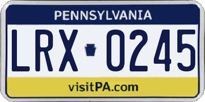 PA license plate LRX0245