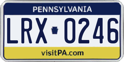 PA license plate LRX0246