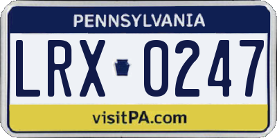 PA license plate LRX0247