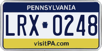 PA license plate LRX0248