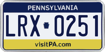 PA license plate LRX0251