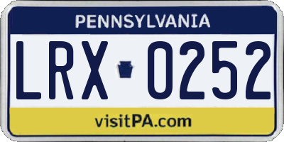 PA license plate LRX0252
