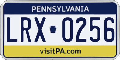 PA license plate LRX0256